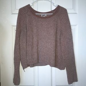 arizona jean co.muted pink crochet cropped sweater